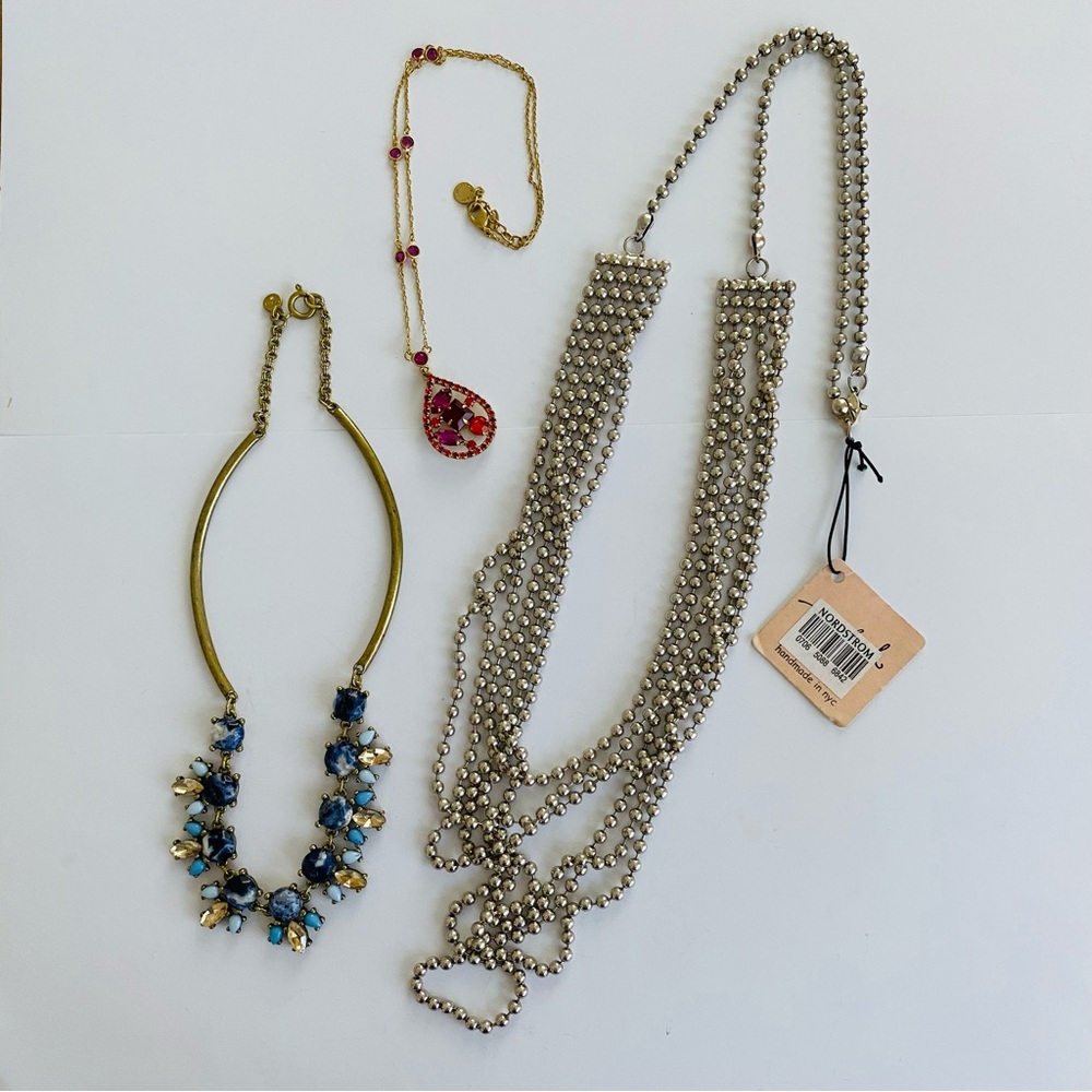 Roberta Chiarella, Nordstrom, Loft Crystal Rhinestone Silver Gold Tone Necklace